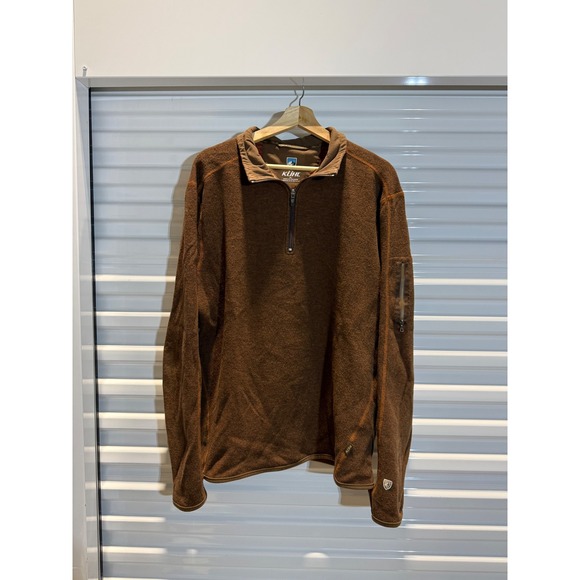 Kuhl Other - Kuhl Revel 1/4 Zip Fleece Pullover Sweater Mens XL Brown Heathered Performance